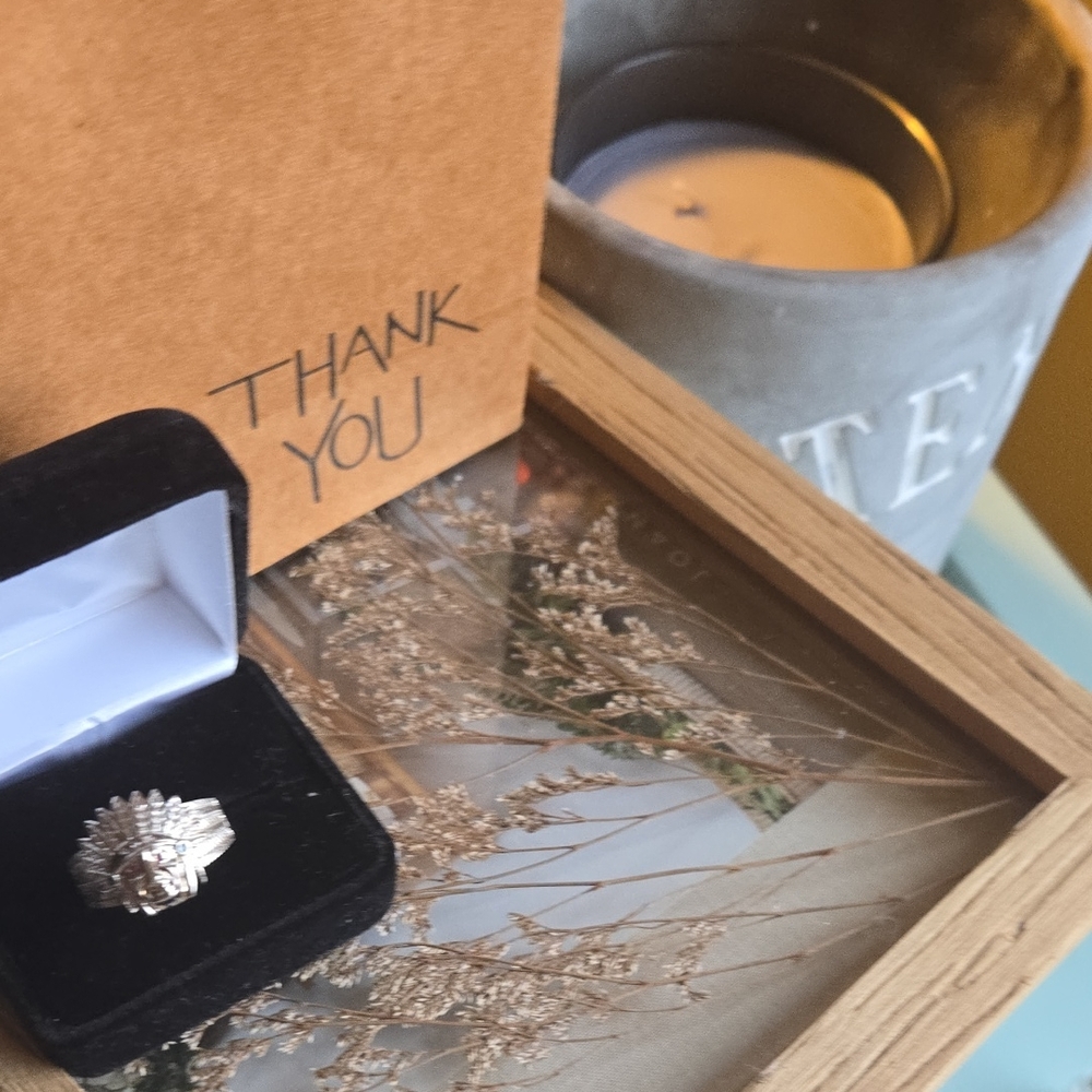 Silver Feather Design Ring